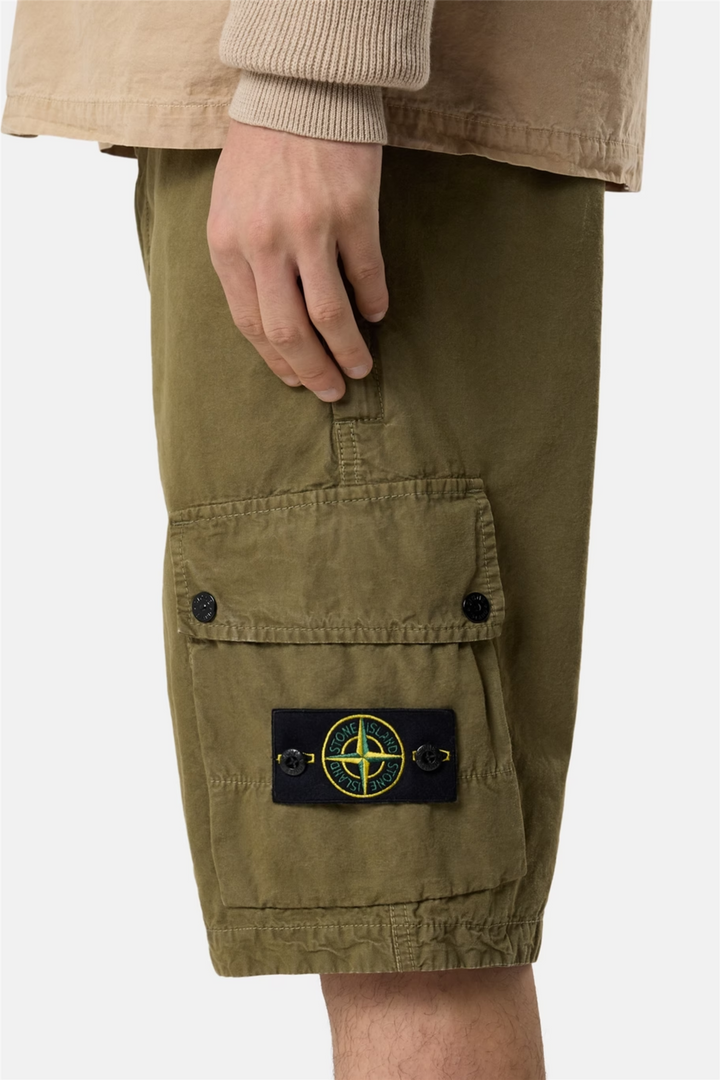 L100019 Brushed Organic Cotton Canvas Military Green 'Old' Effect