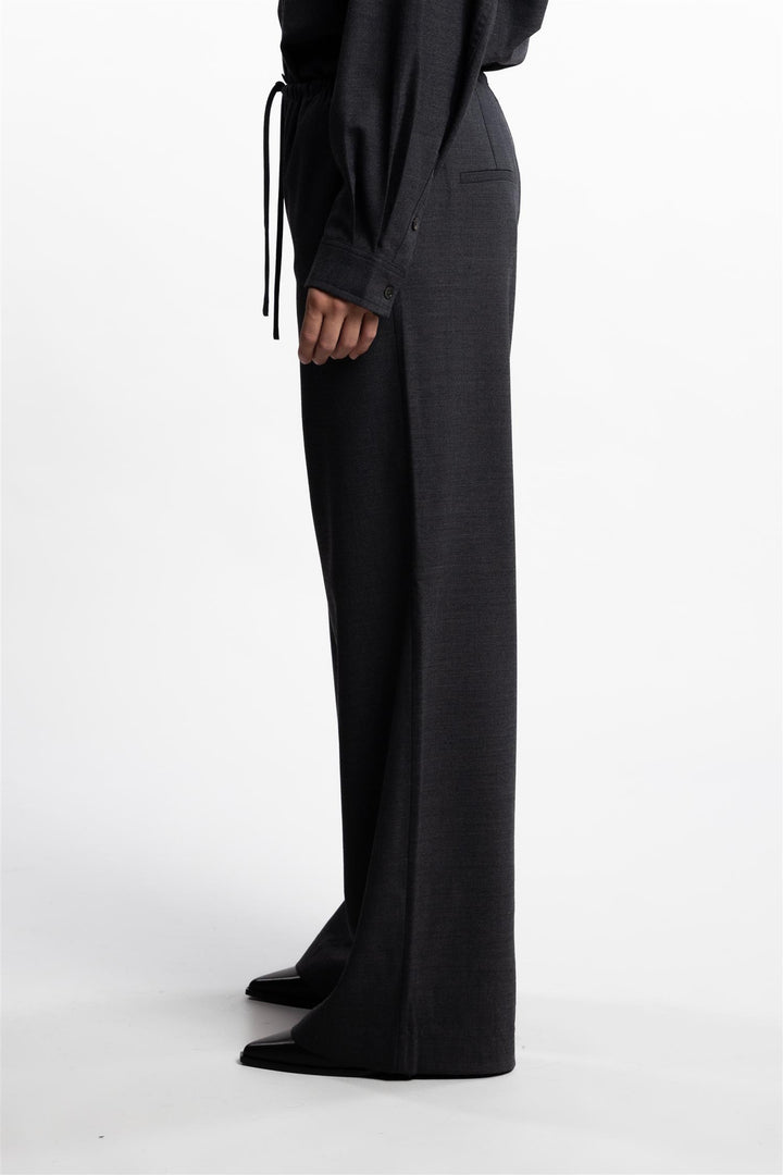 Siena Drawstring Trousers- Charcoal Grey