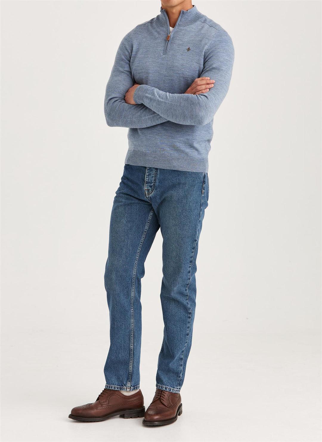 Merino John Zip Blue