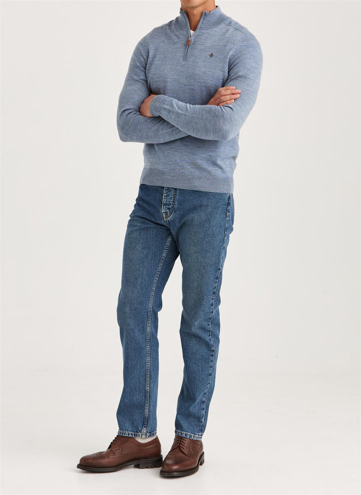 Merino John Zip Blue