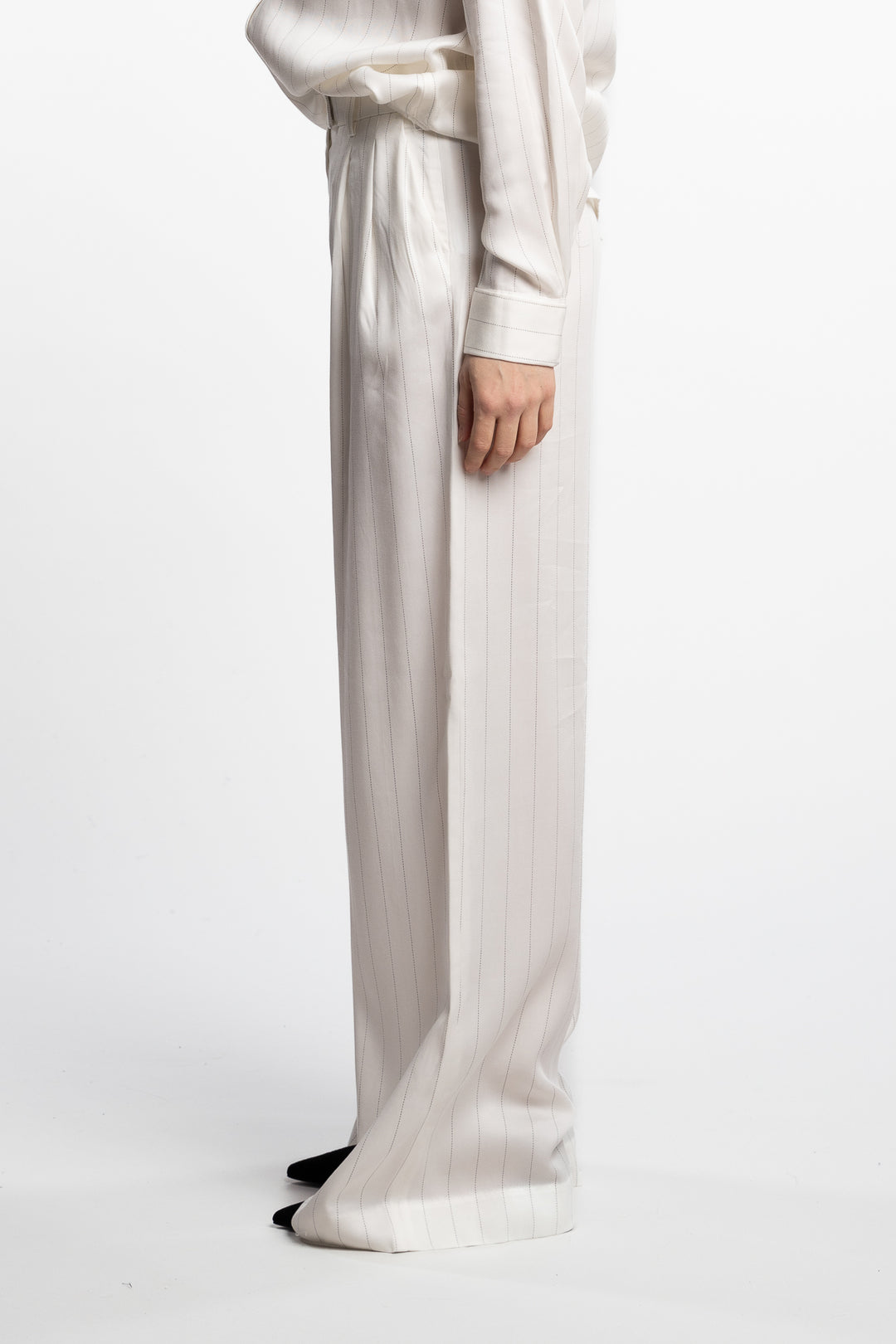 Ava Pinstripe Trouser- Cream Pinstripe