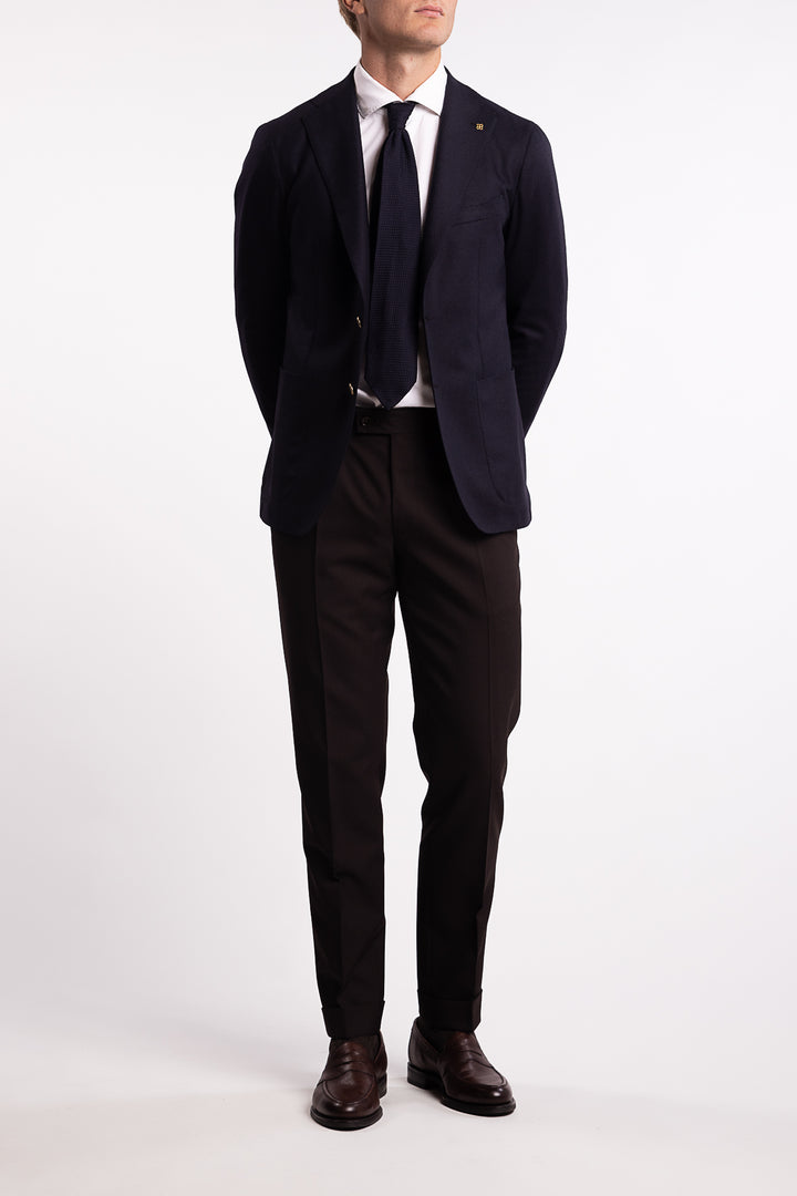 Wool/Cashmere Slim Fit Blazer Navy