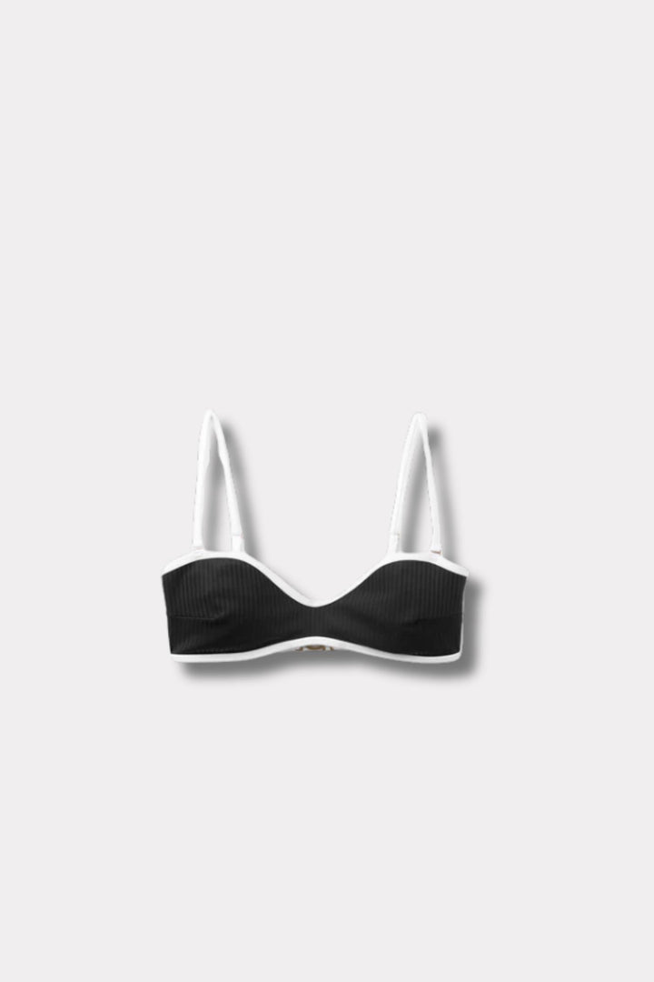 Ribbed Bikini Top- Black
