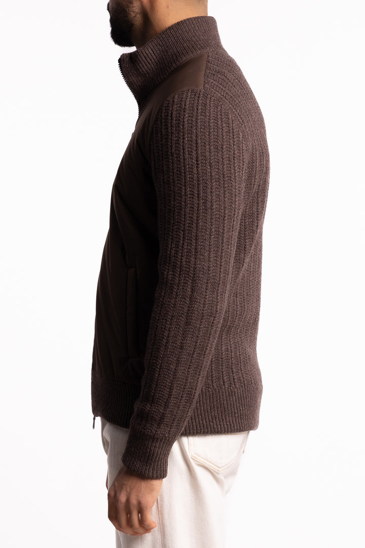 Giubbino Wool Hybrid Jacket Brown