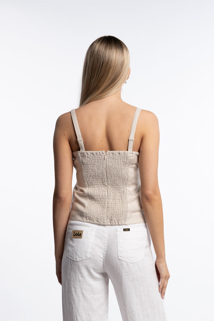 Izza Top- Light Sand Melange
