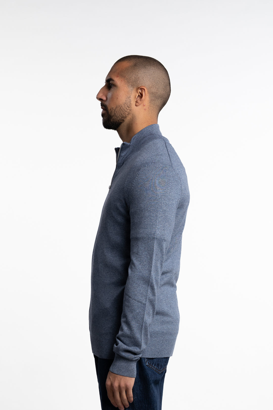 Ecovero Zip Cardigan Blue Blend