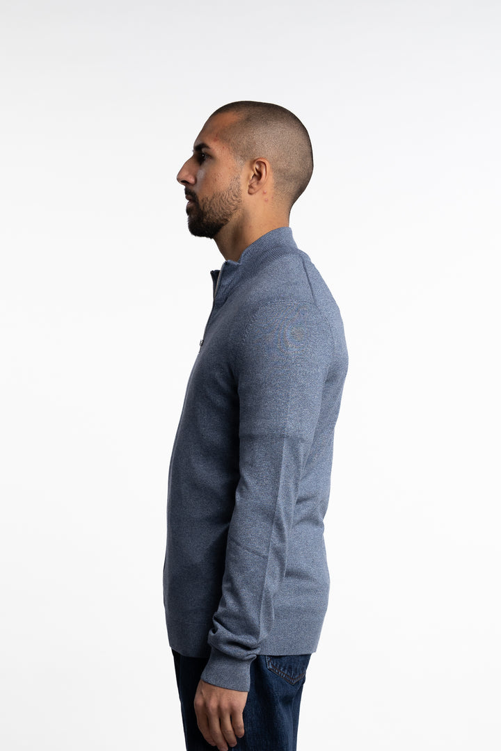 Ecovero Zip Cardigan Blue Blend