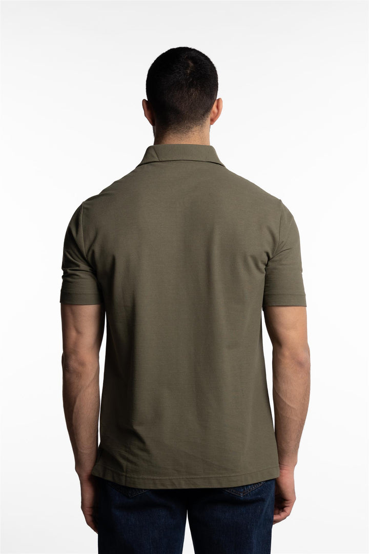 Ice Cotton Short Sleeve Polo Shirt Militare