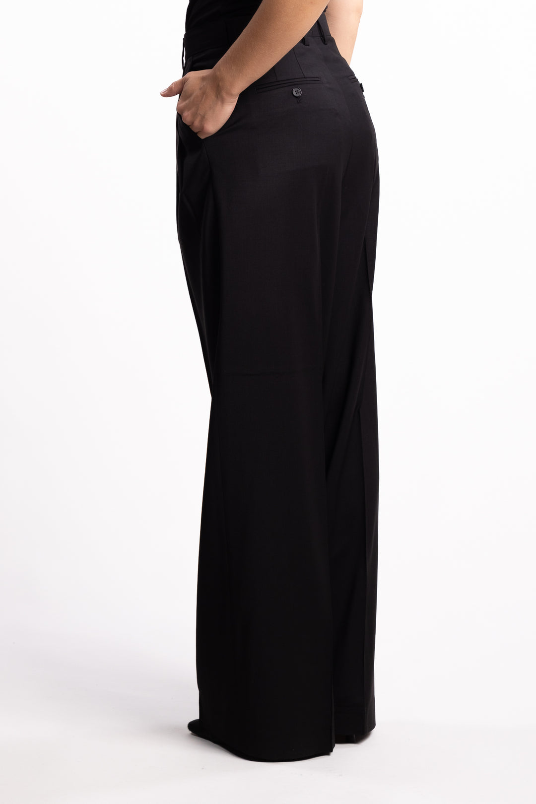 Darcey Wool Trousers- Black