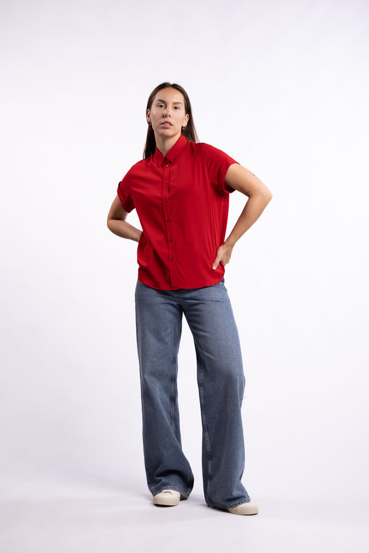 Majan SS Shirt 9942 - Haute Red