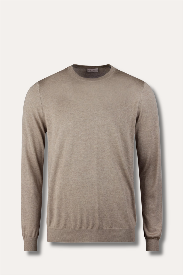 Silk/Cashmere Crew Neck Beige