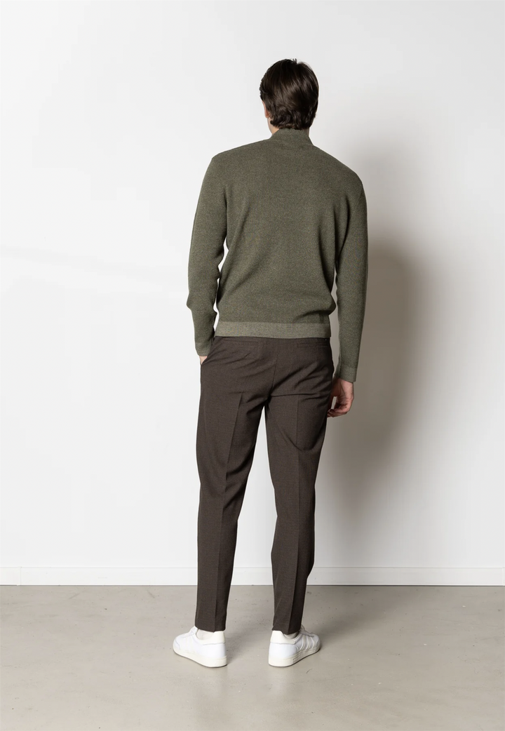 Oscar Half-Zip Knit Army Melange