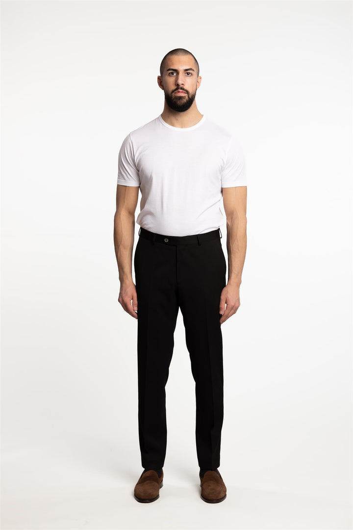 Denz Slim Fit Wool Trousers Brown Elk