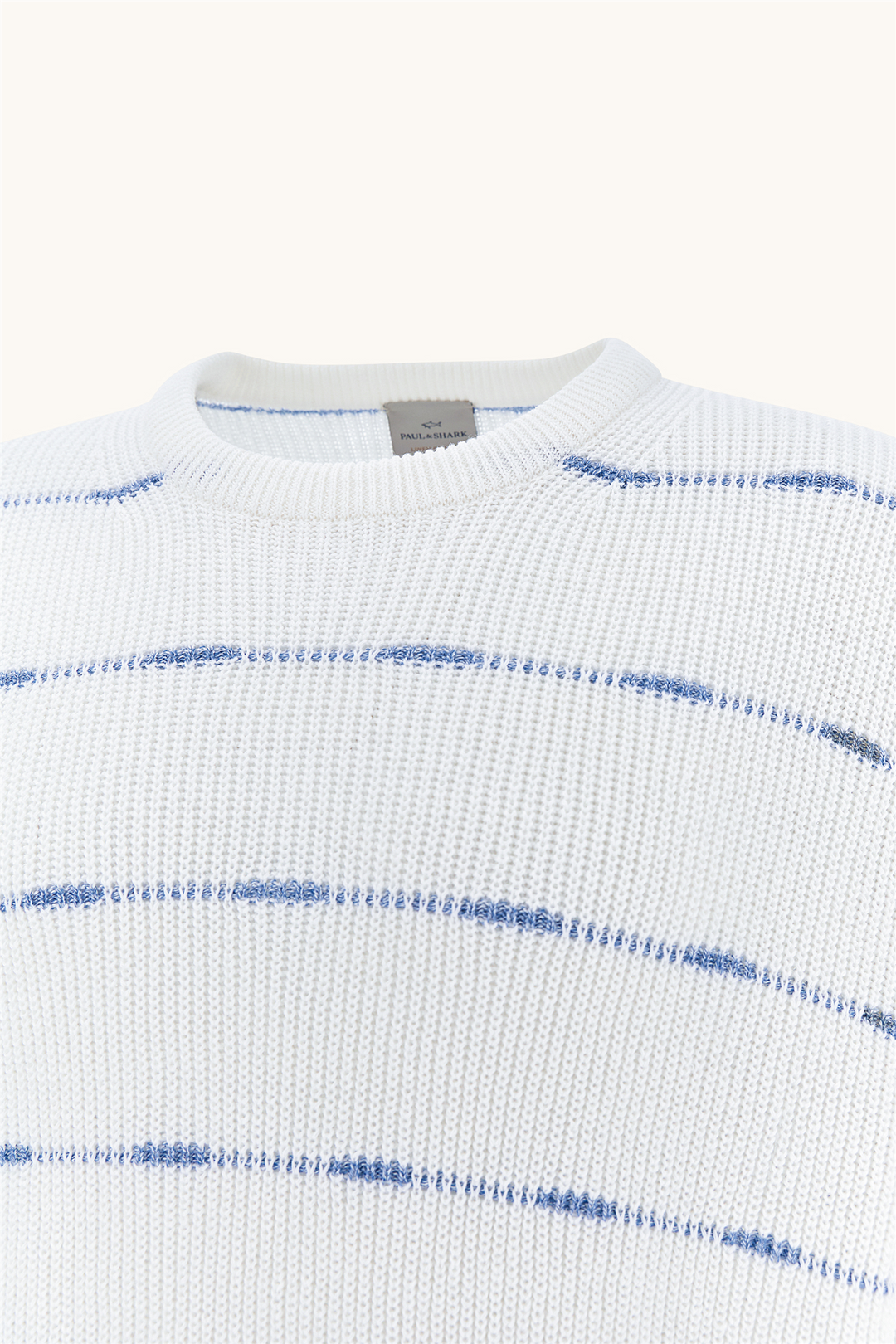 Crew-Neck Sweater Linen/Cotton Urukai With Striped Pattern