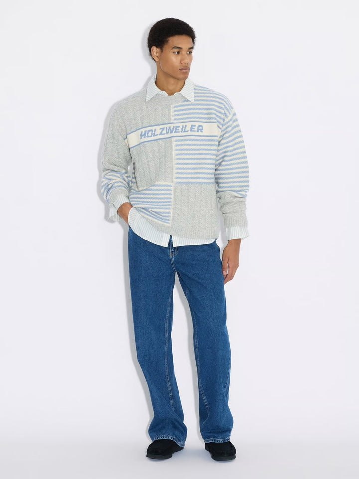 M. Holzweiler Stripe Crew Light Grey Mix