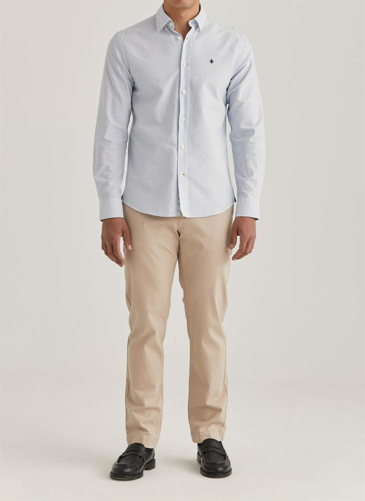 Oxford Slim Fit Button Down Shirt Light Blue Striped