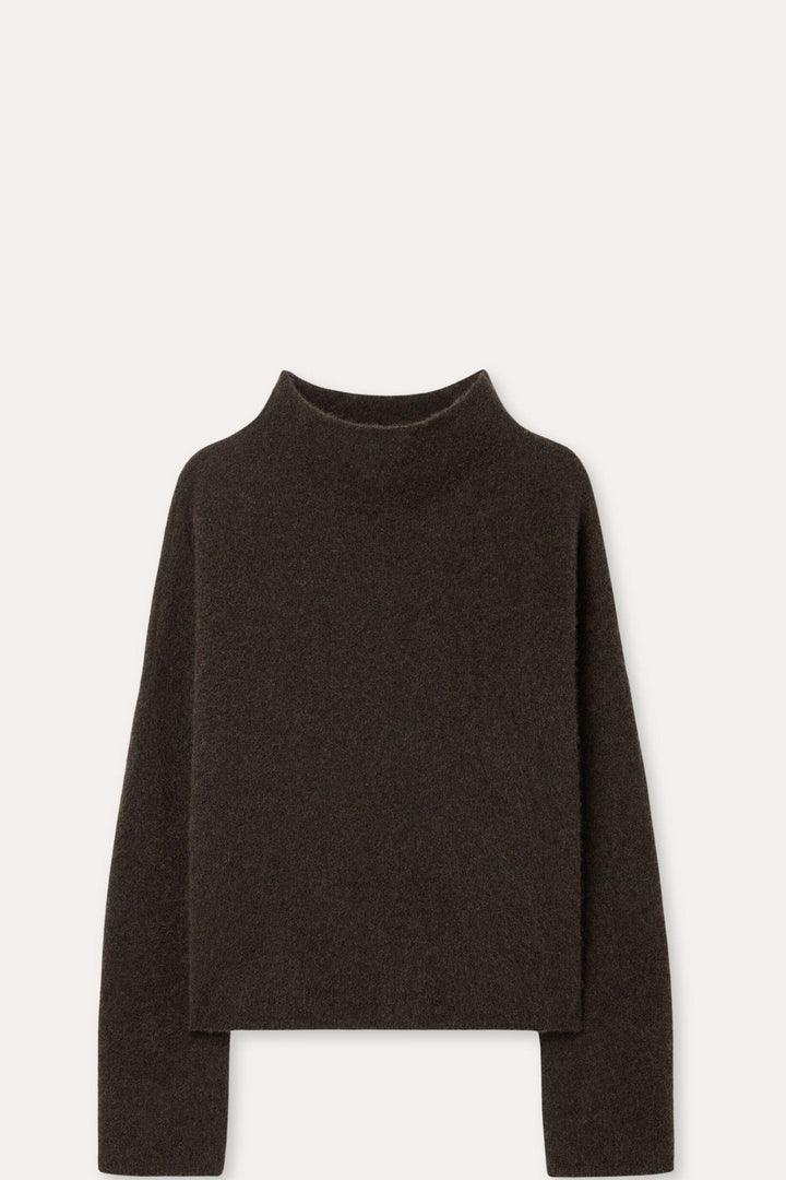Mika Yak Funnelneck Sweater- Dark khaki green