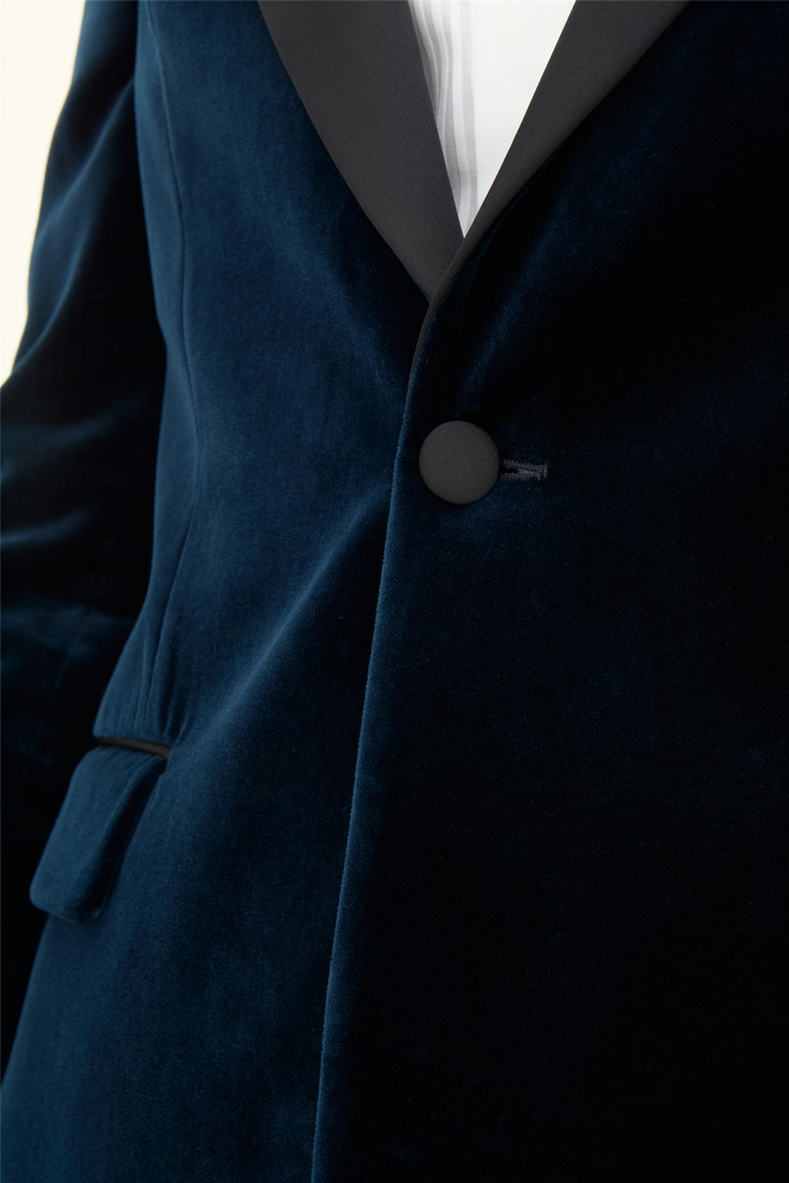 Frampton Velvet Blazer Light Navy
