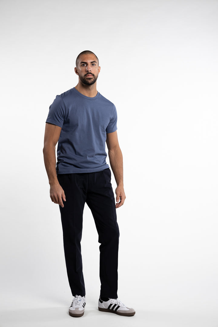 Crew Neck Regular Denim Blue