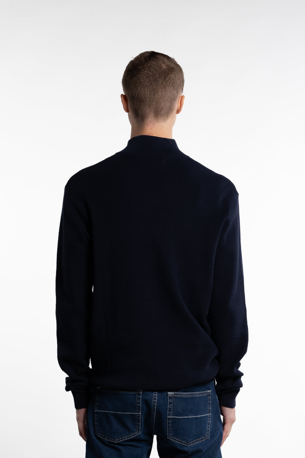 Oscar Half-Zip Knitted Jumper Navy