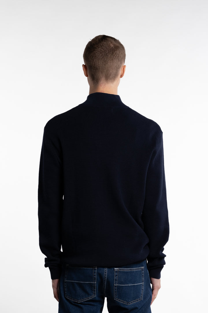 Oscar Half-Zip Knitted Jumper Navy