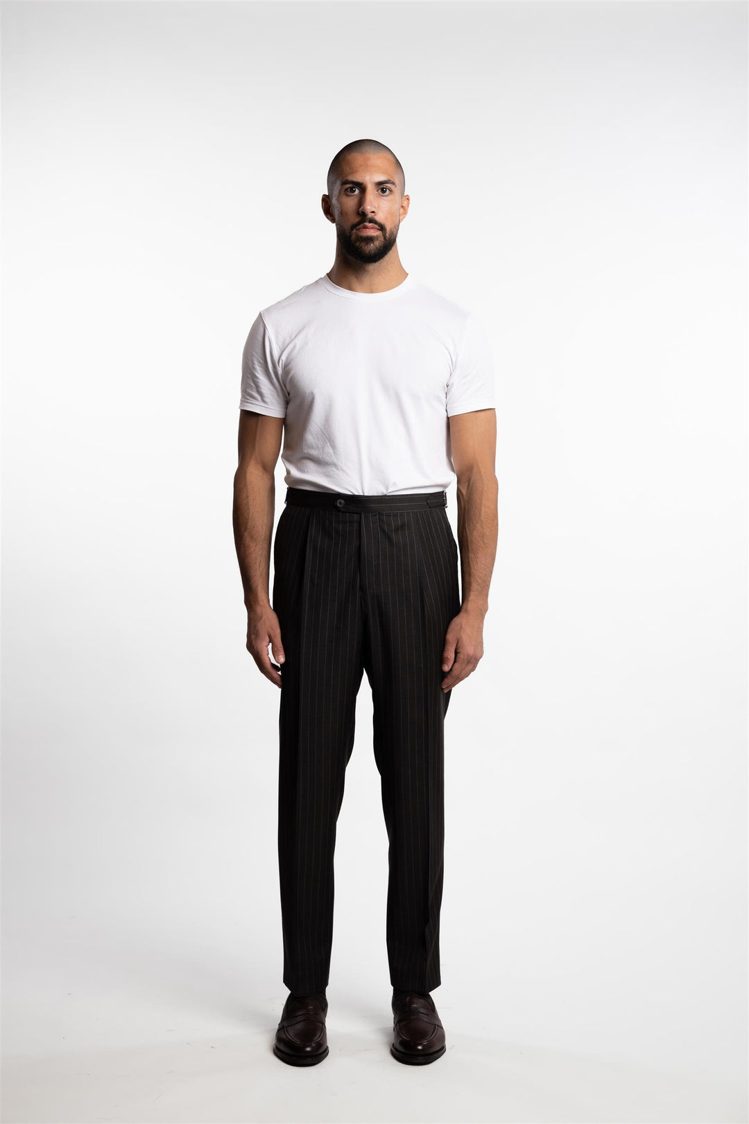 Prato Pleated Wool Trousers Dark Brown