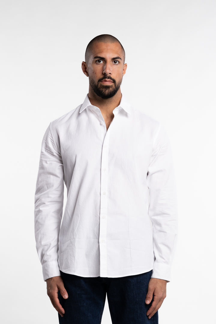 Long Sleeve Oxford Shirt White