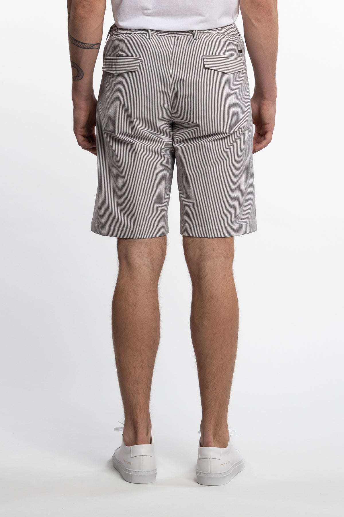 Bermuda Pleated Shorts Stripes