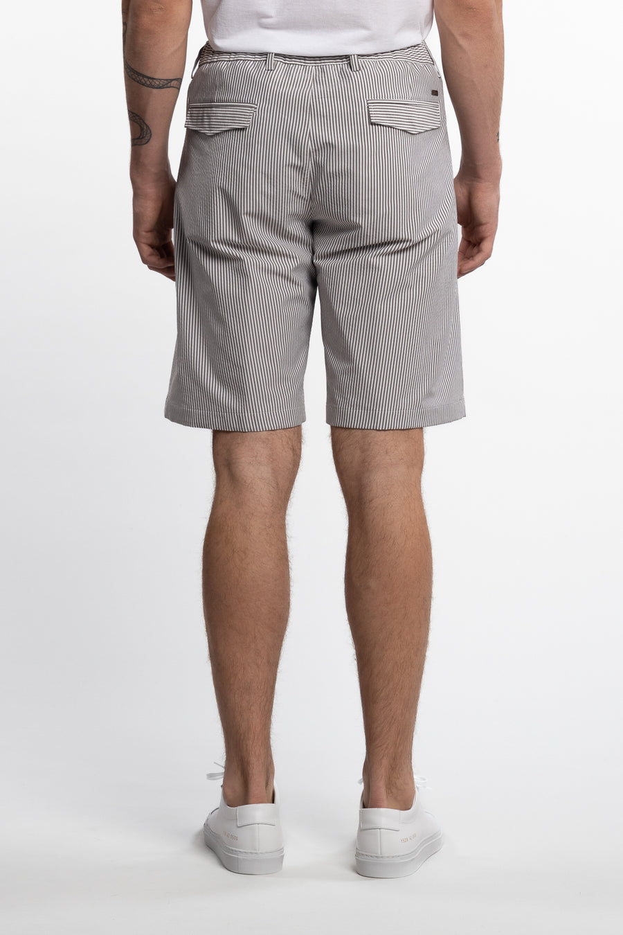 Bermuda Pleated Shorts Stripes