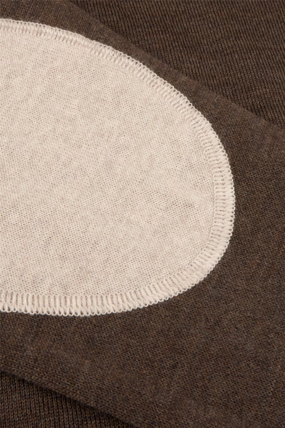 Merino Wool Crew Neck Elbow Patch Dark Brown