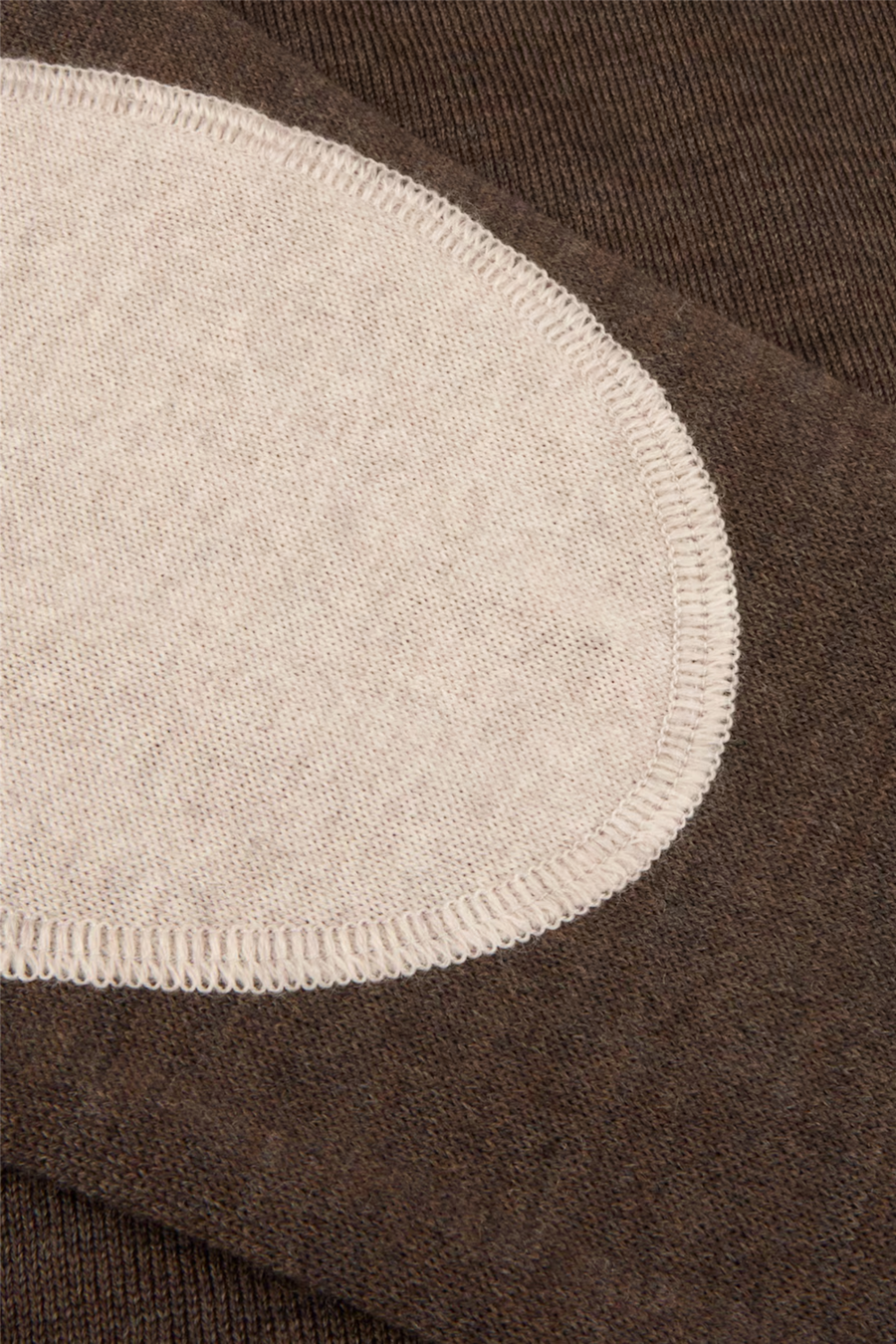 Merino Wool Crew Neck Elbow Patch Dark Brown