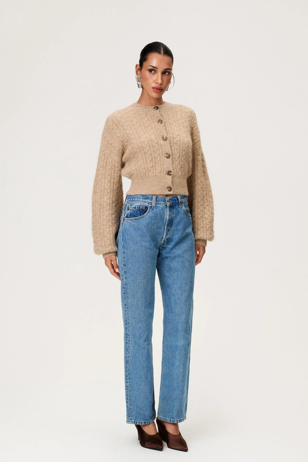 Merano Cardigan- Beige Melange