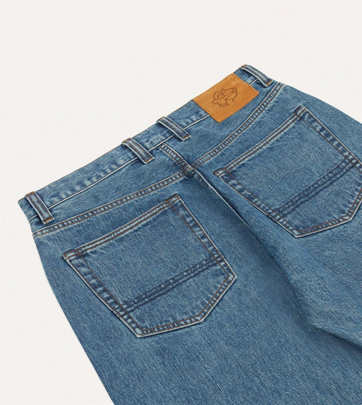 14,2 Oz 5-Pocket Mid-Waist Japanese Selvedge Denim Bleach Wash