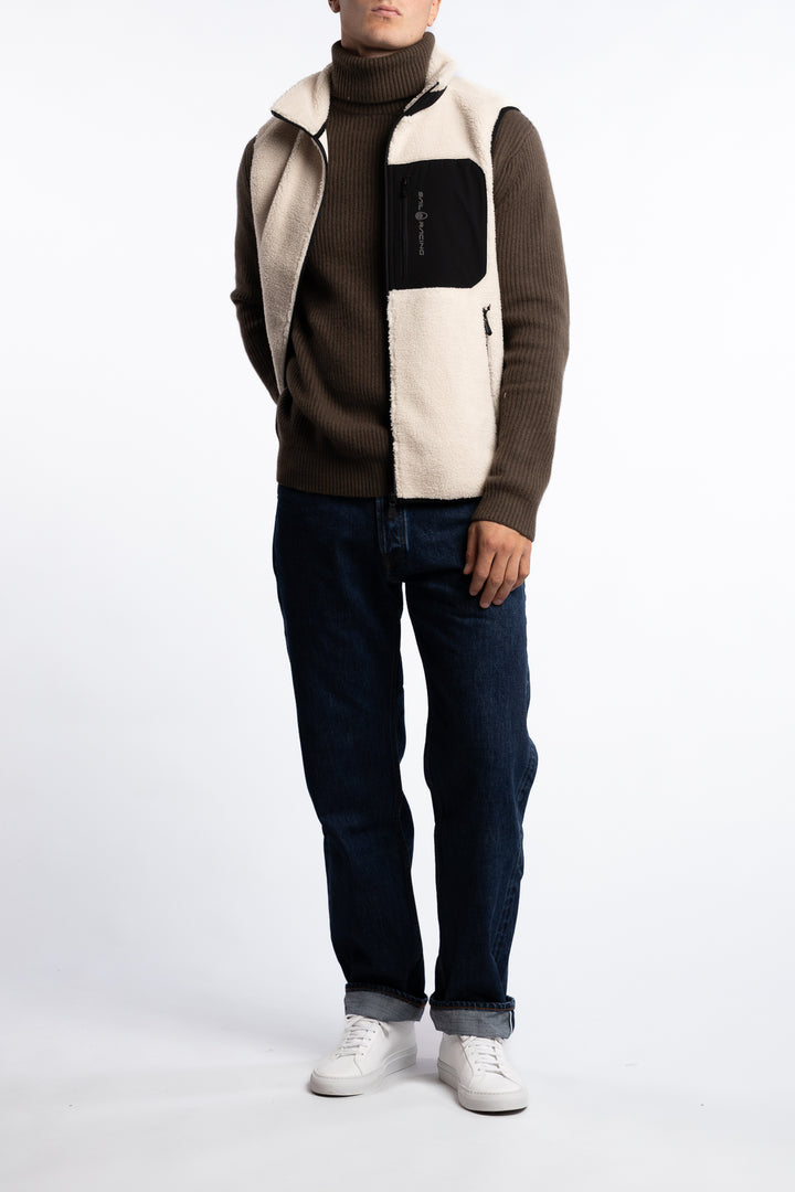 Bowman Pile Zip Vest Ivory