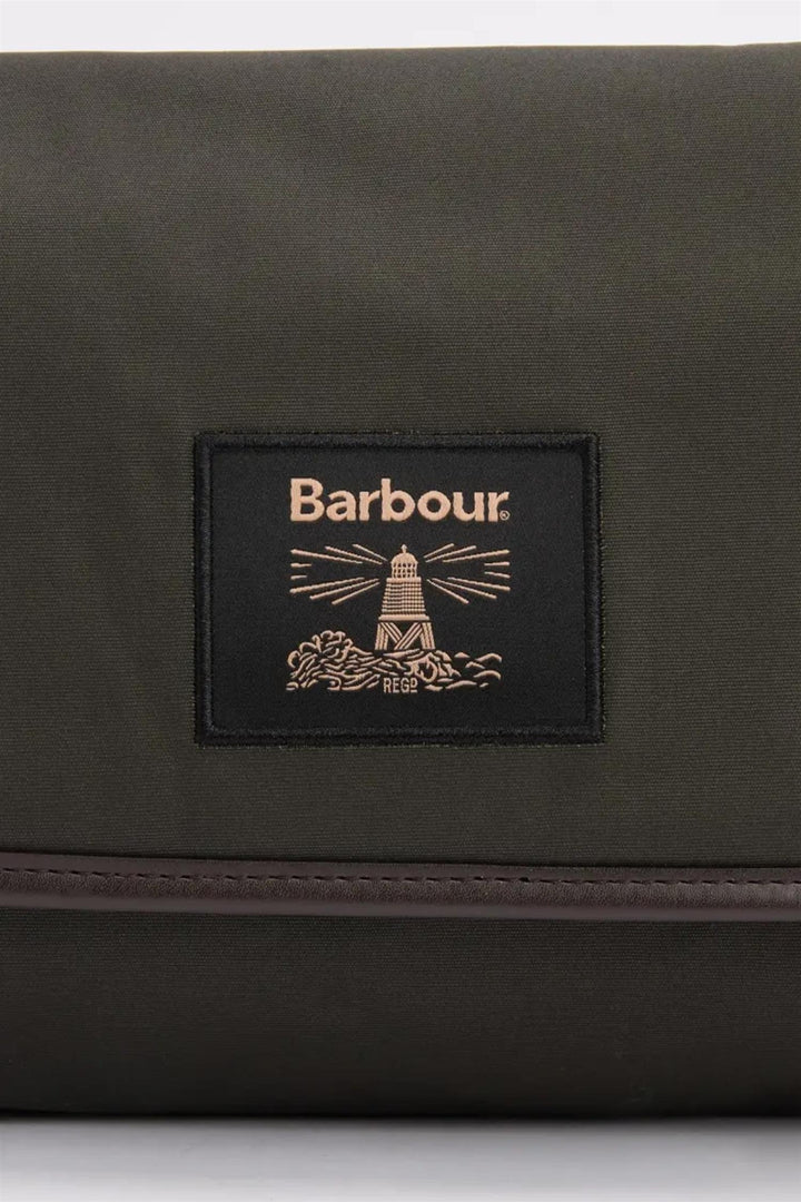 Wax Hanging Washbag Olive/Beacon