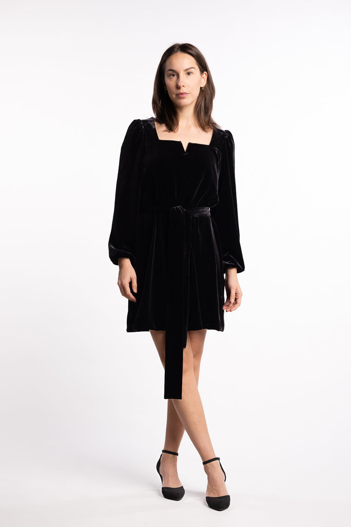 Alice Velour Dress- Black