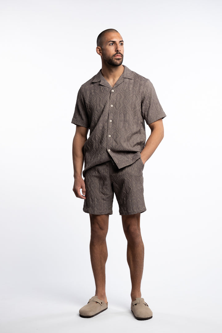 Textured Shorts Khaki
