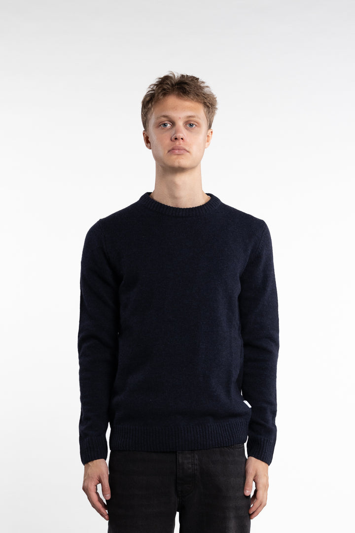 Lambswool O-Neck Knit Navy