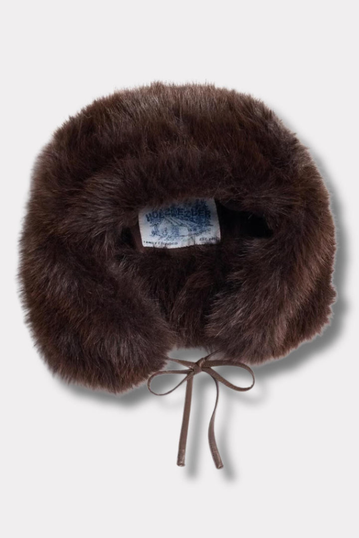 Furry Trapper Hat - Dk. Brown