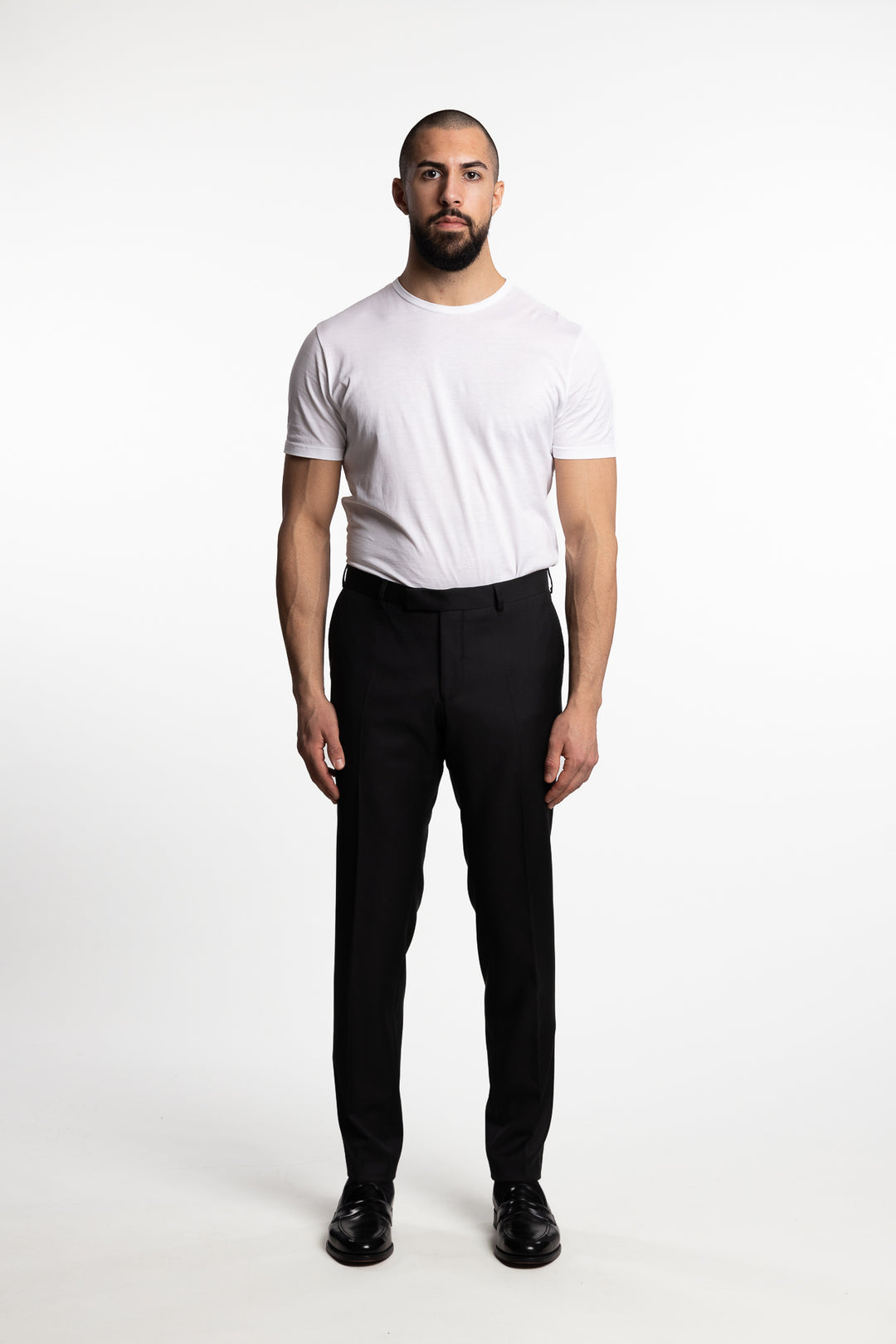 Palermo Slim Fit Wool Trousers Black