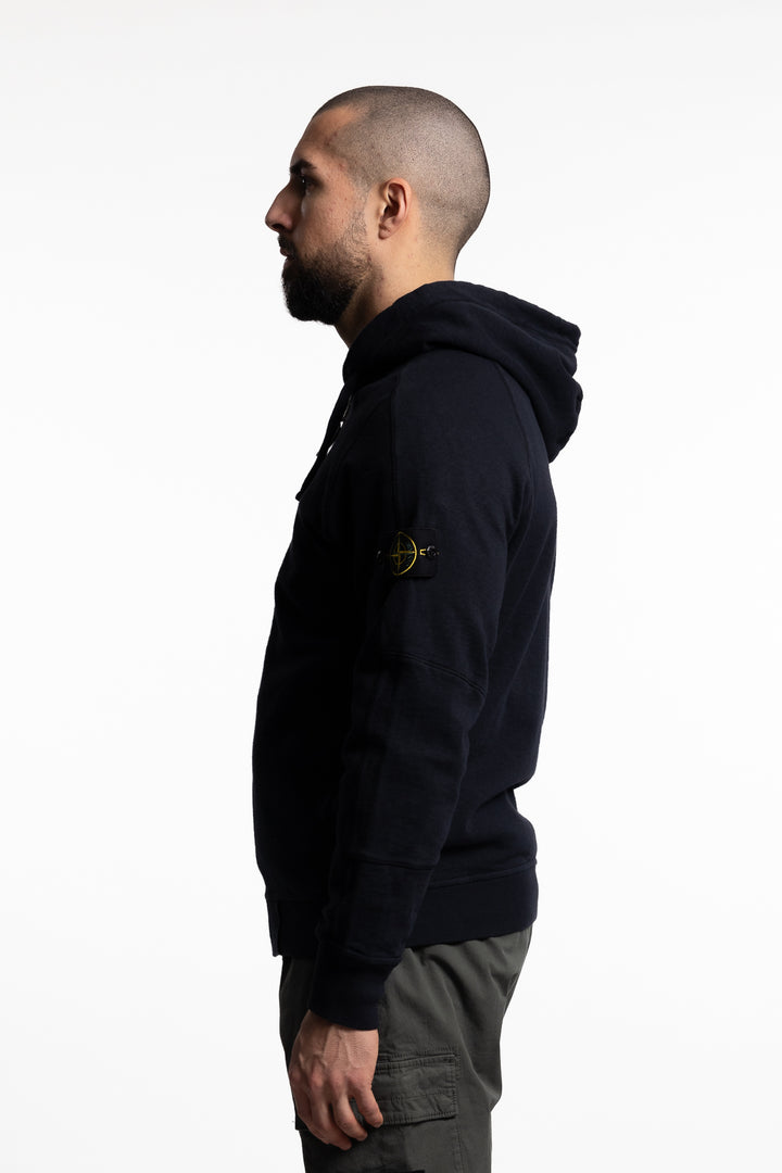 Hooded Zip-Up Sweater ‘OLD’ Treatment Navy