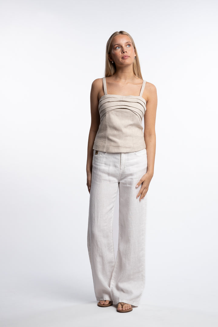 Izza Top- Light Sand Melange