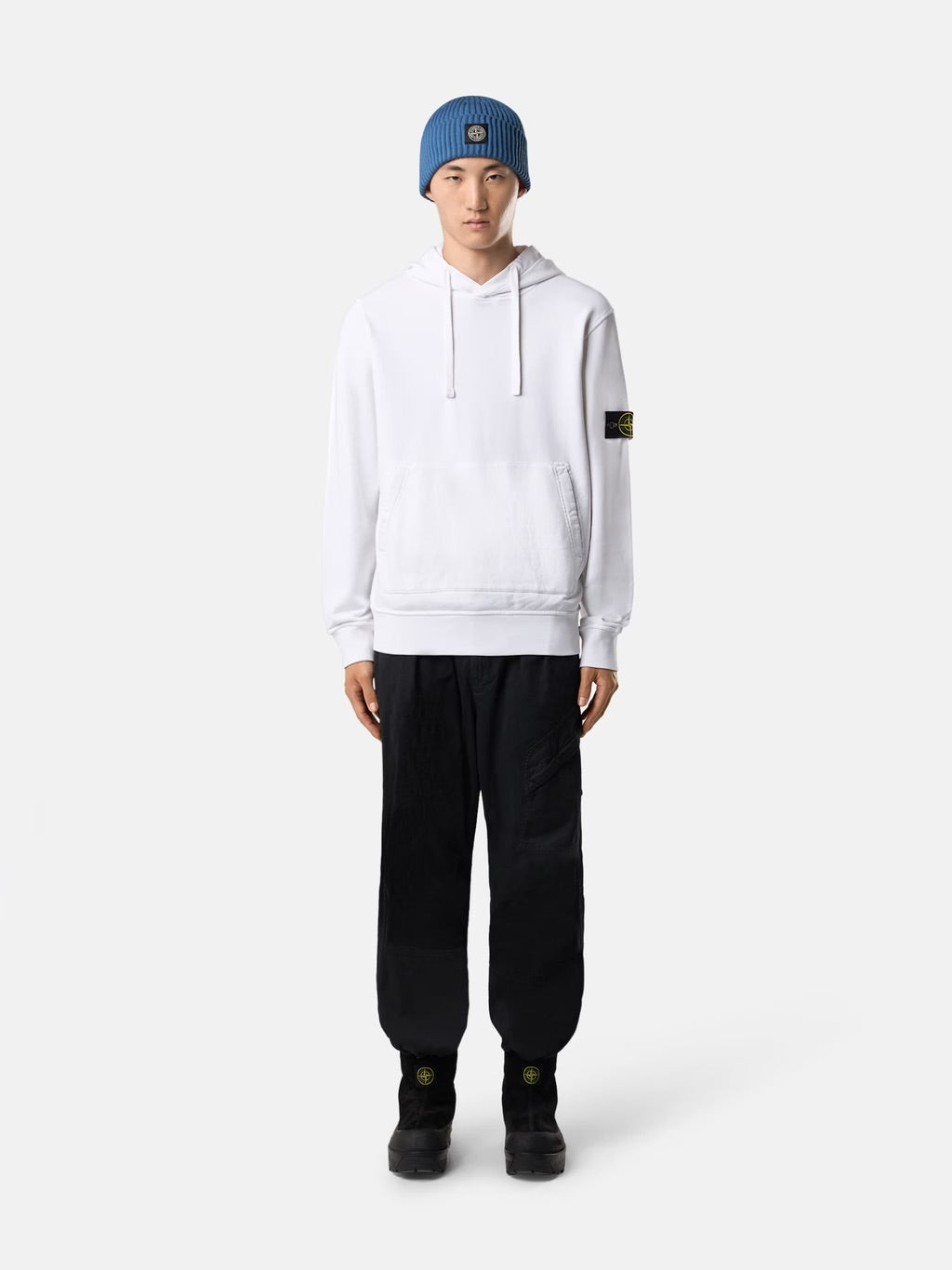 6100062 Garment Dyed Hooded Sweatshirt White
