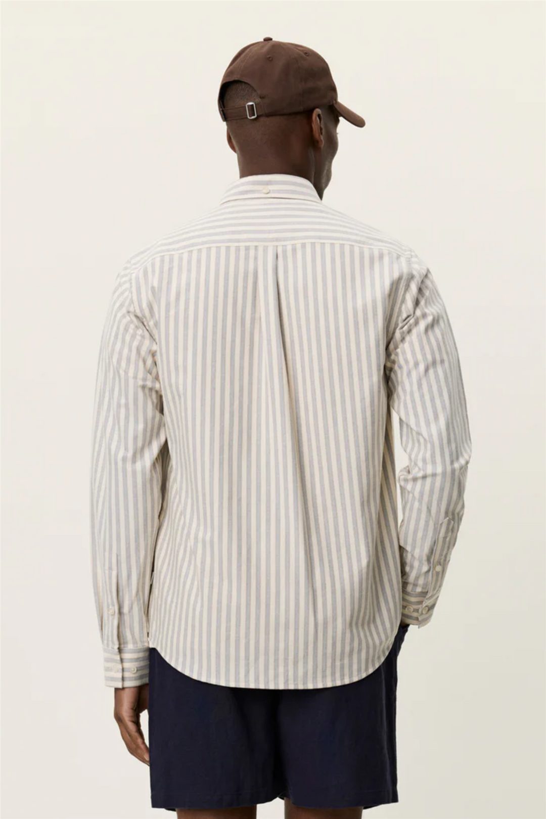 Konrad Striped Oxford Shirt Eggnog White