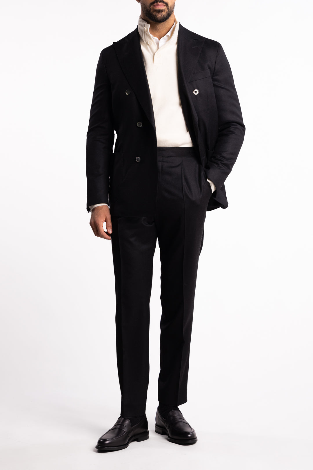 Vicenza DB Flannel Blazer Black