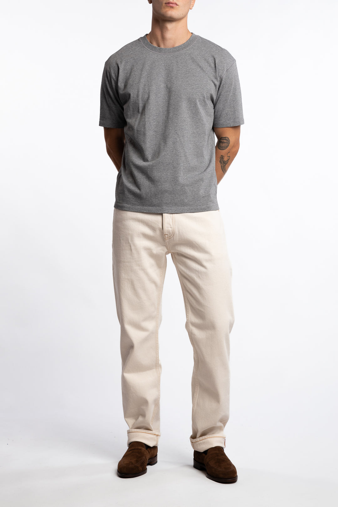 Short Sleeve Hiking T-Shirt Grey Melange
