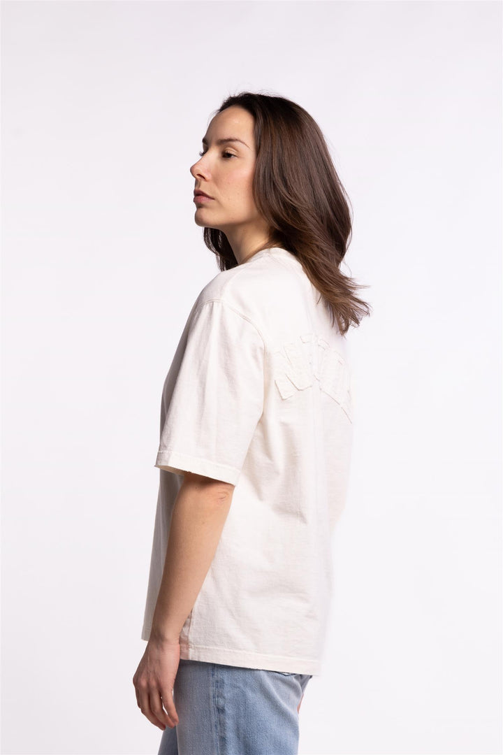 Relaxed Fit T-Shirt Logo Patch- Heritage White