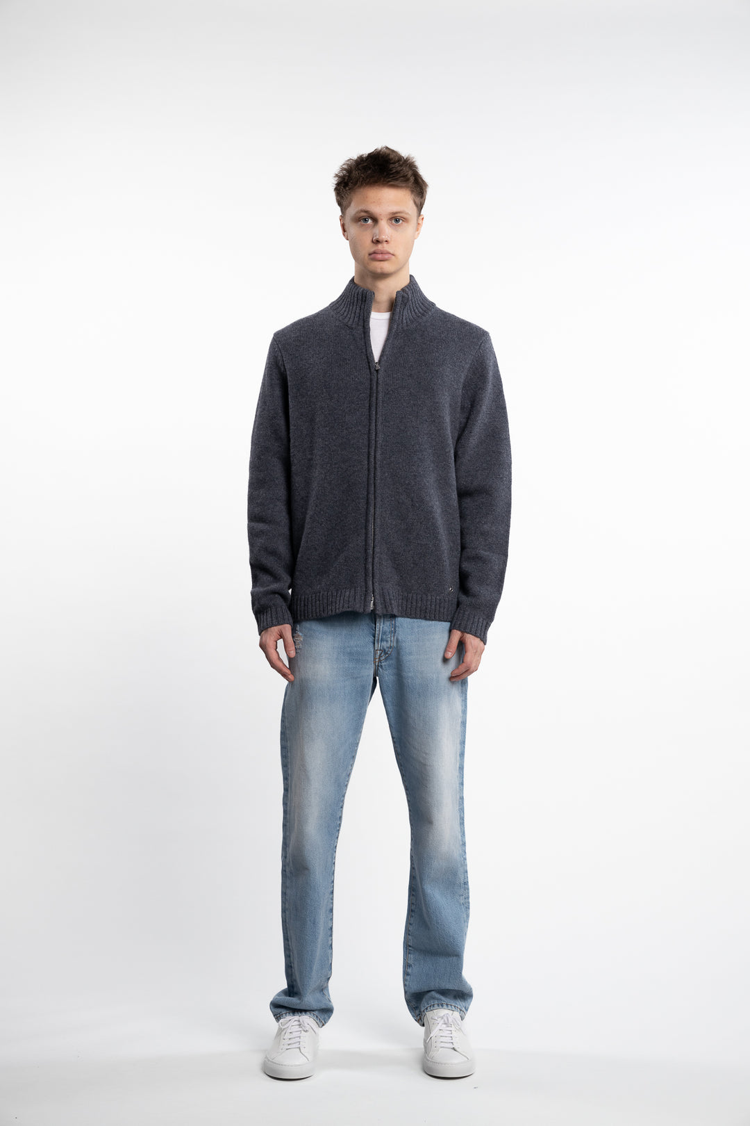 Atlantic Wool Cardigan Blue