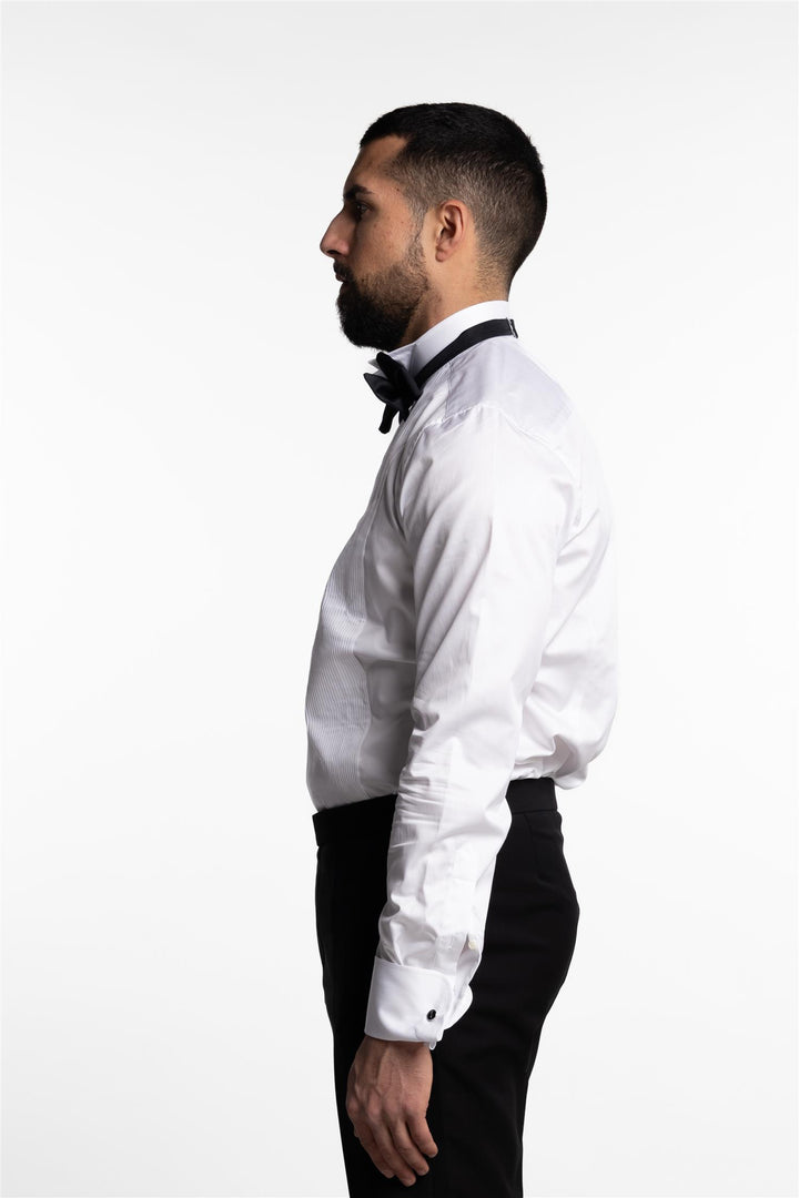 Slimline Smoking Shirt Wing Collar White