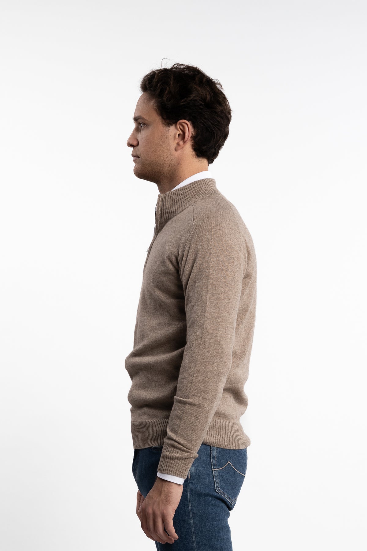 Cashmere Half-Zip Naturale